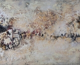 Komposition 10.049 - Mischtechnik auf Leinwand - 140x80