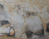 Komposition 10.041 - Mischtechnik auf Leinwand - 140x80