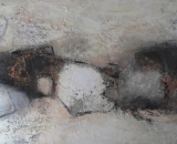 Komposition 10.085 - Mischtechnik auf Leinwand -160x80